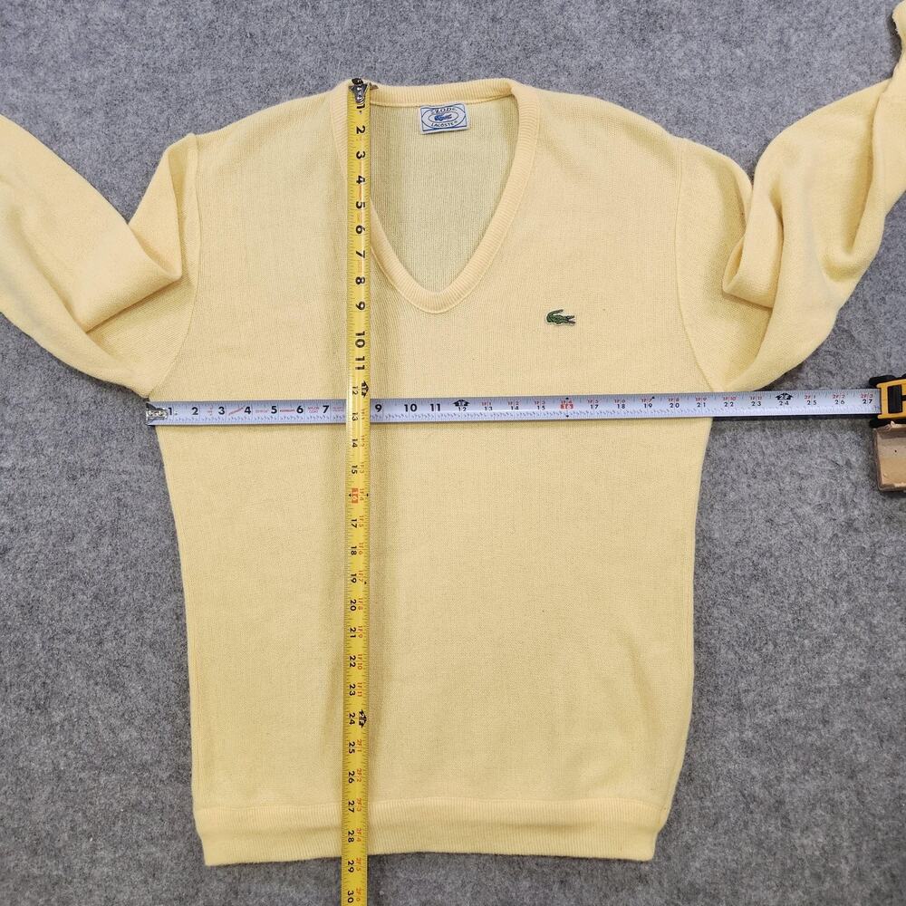 Vintage IZOD Lacoste Sweater Mens Large V Neck Pullover Crocodile 80s Knit USA - Picture 7 of 11